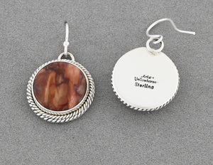 Earrings with Lace Agate by Artie Yellowhorse