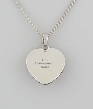 Pendant with Pink Conch Shell Heart by Artie Yellowhorse