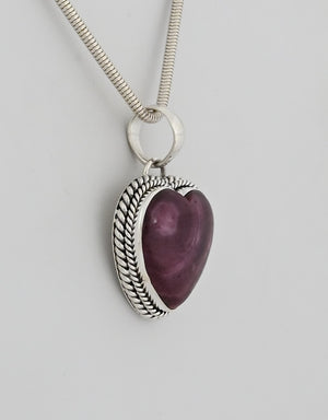 Pendant with Purple Spiny Oyster Heart by Artie Yellowhorse