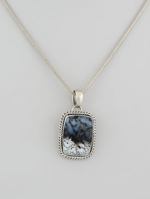Pendant with Dendritic Opal by Artie Yellowhorse