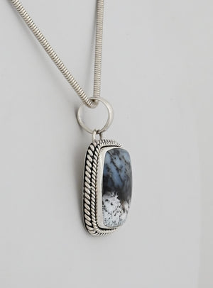 Pendant with Dendritic Opal by Artie Yellowhorse