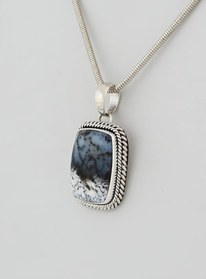 Pendant with Dendritic Opal by Artie Yellowhorse
