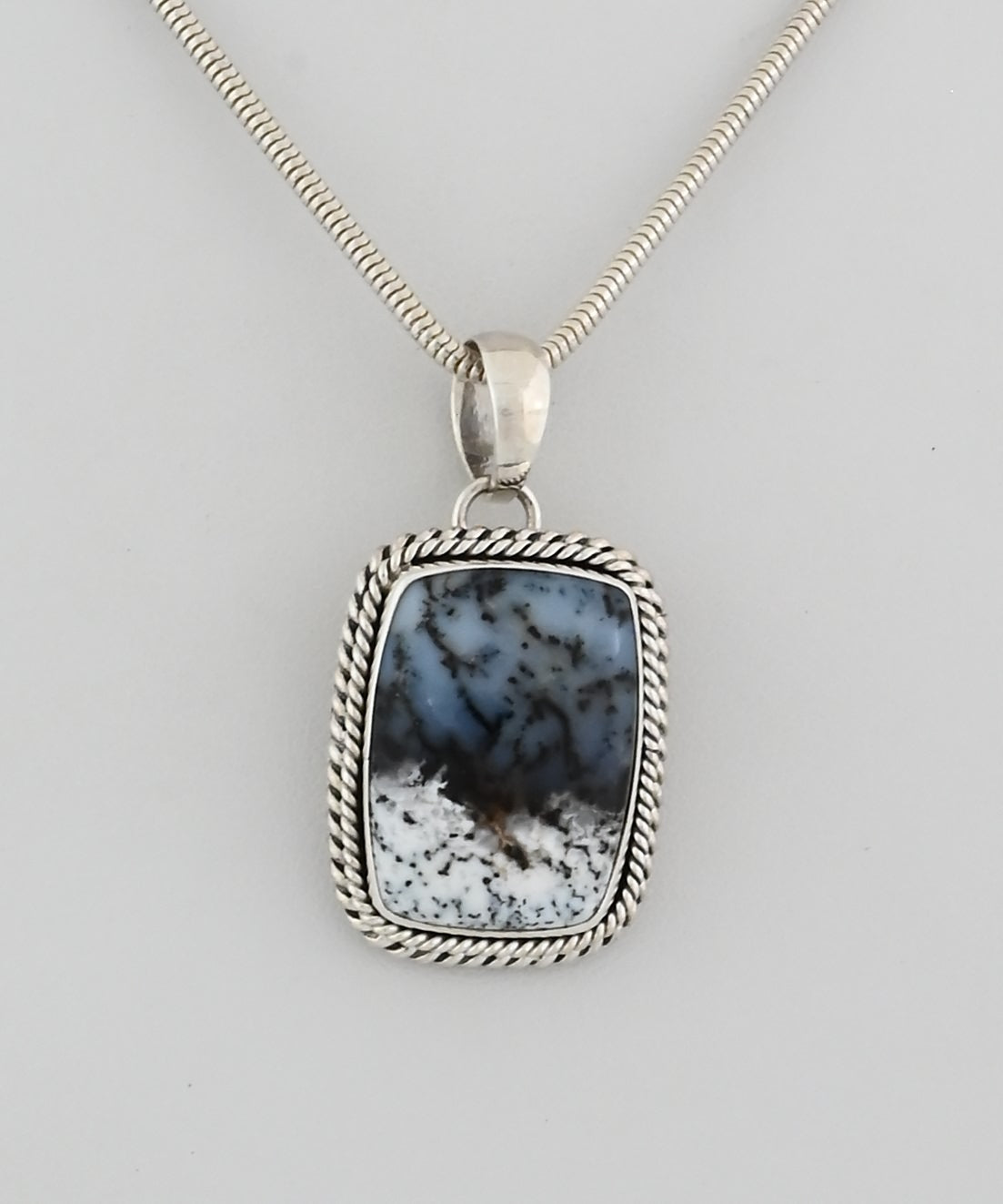 Pendant with Dendritic Opal by Artie Yellowhorse