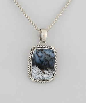 Pendant with Dendritic Opal by Artie Yellowhorse