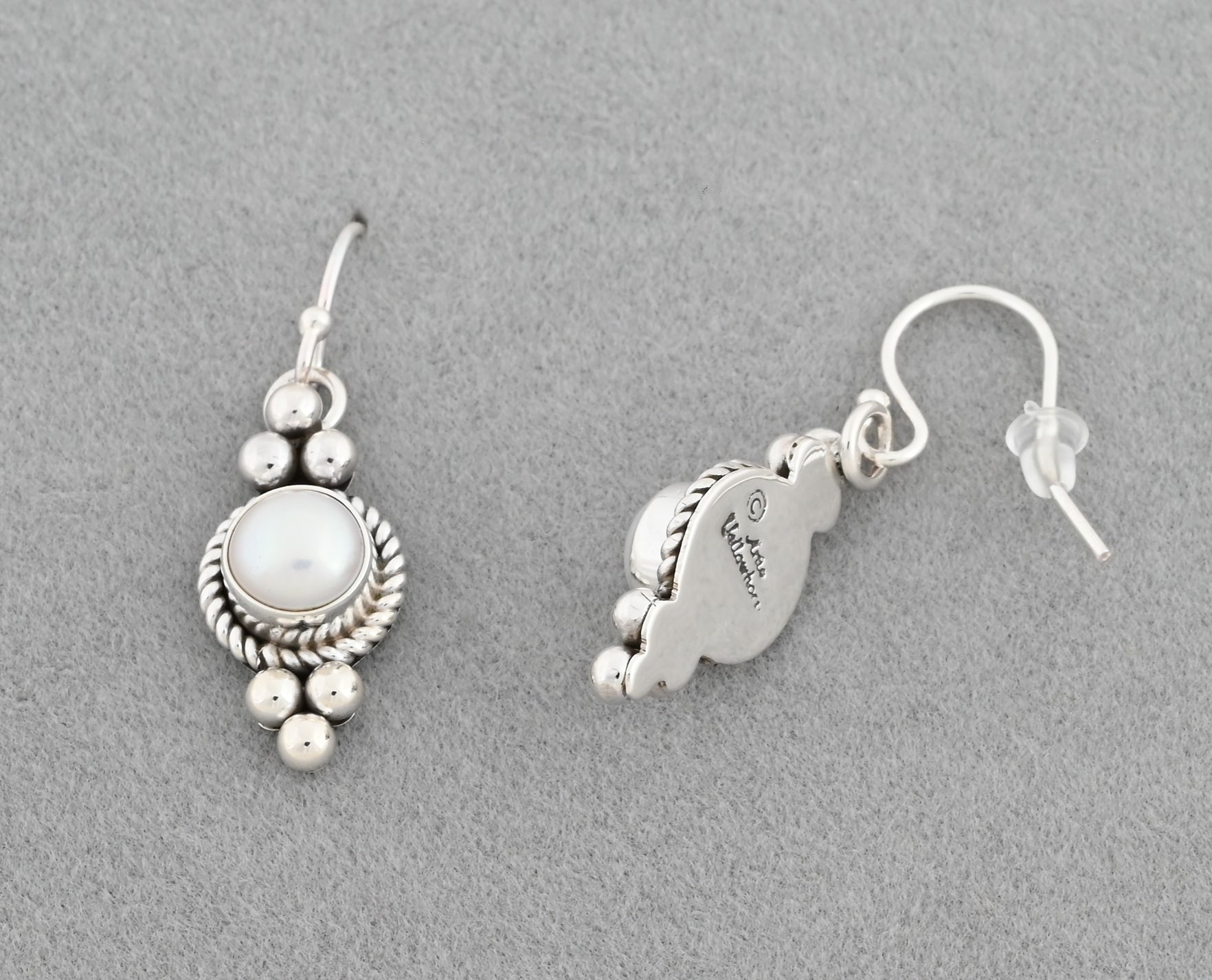 Earrings with Fresh Water Pearls by Artie Yellowhorse