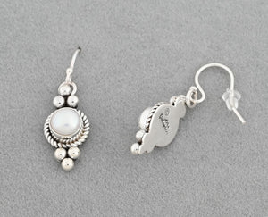 Earrings with Fresh Water Pearls by Artie Yellowhorse