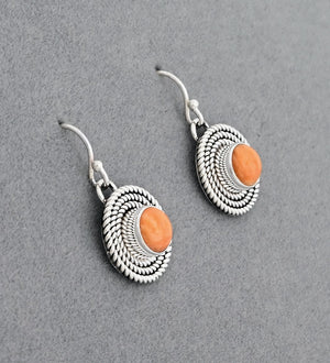 Earrings with Spiny Oyster by Artie Yellowhorse