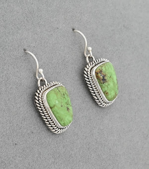 Earrings with Gaspeite by Artie Yellowhorse