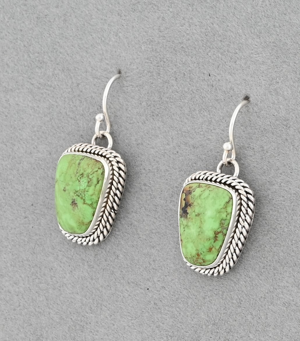 Earrings with Gaspeite by Artie Yellowhorse