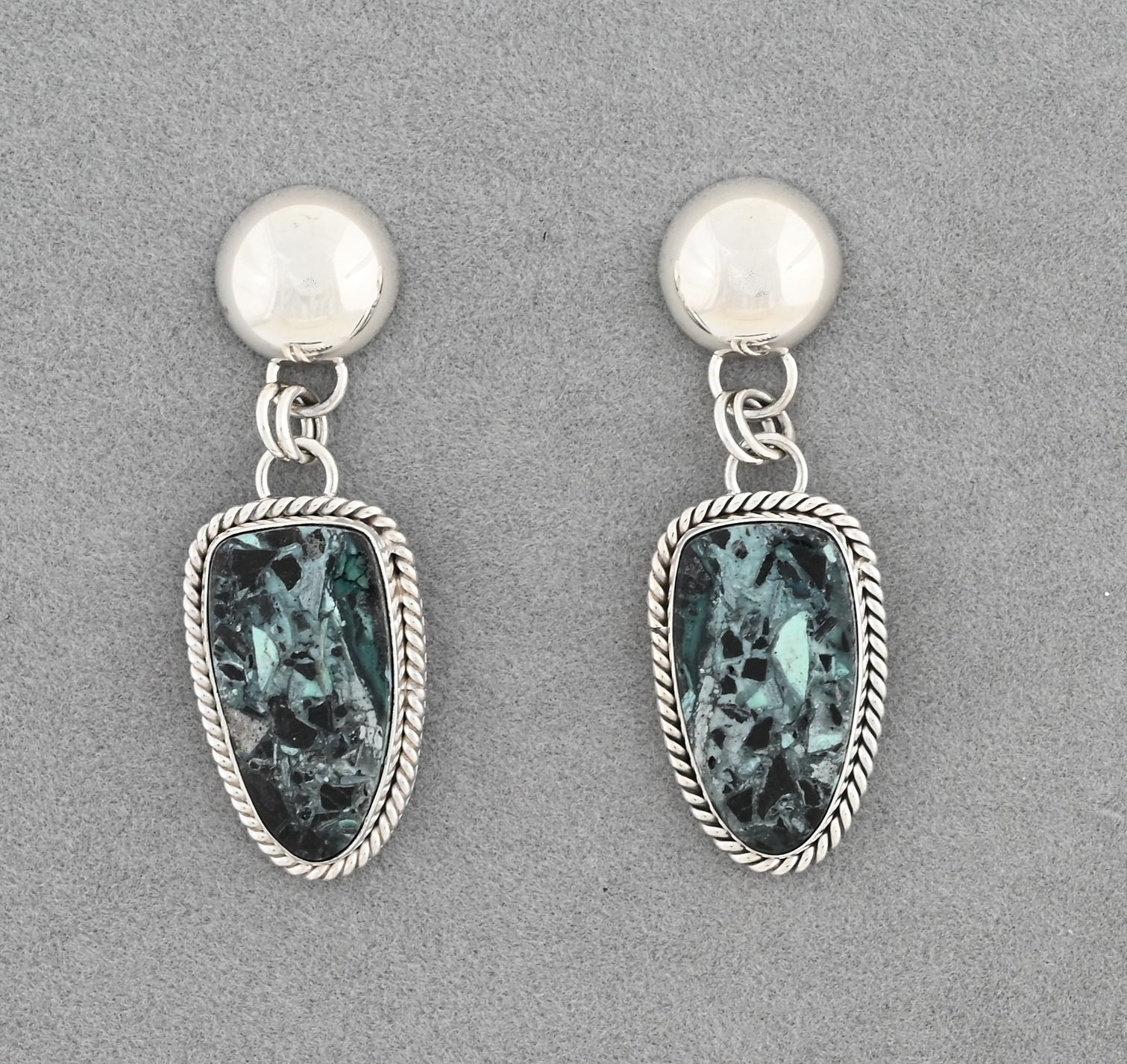 Earrings with Variscite by Artie Yellowhorse