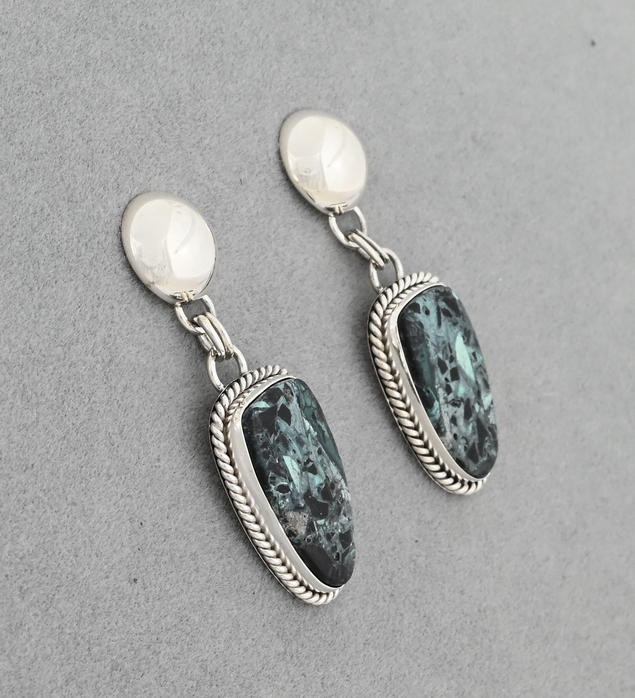 Earrings with Variscite by Artie Yellowhorse