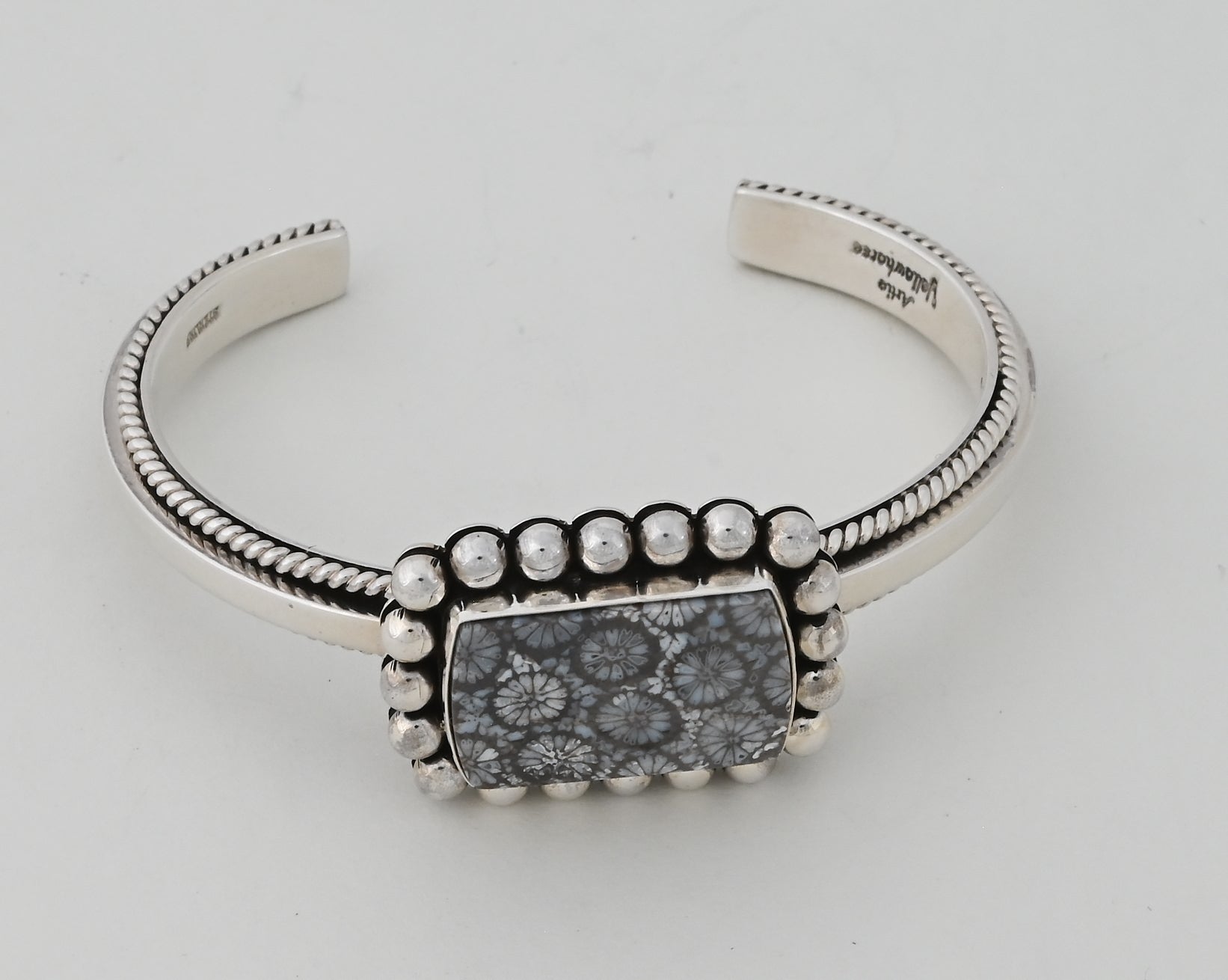 Bracelet with Fossil Coral by Artie Yellowhorse