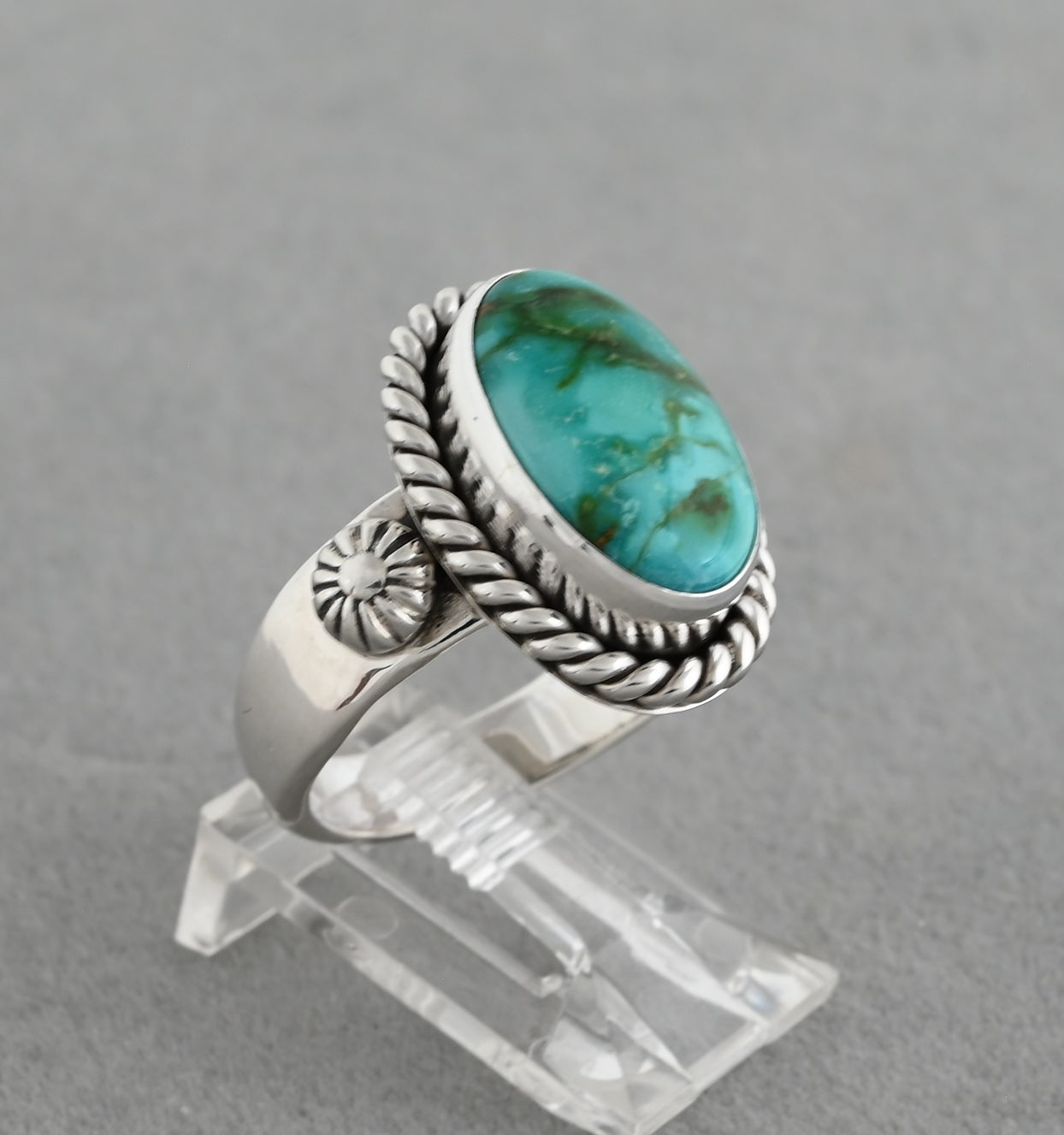 Ring with Sonoran Turquoise by Artie Yellowhorse