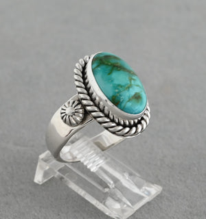 Ring with Sonoran Turquoise by Artie Yellowhorse