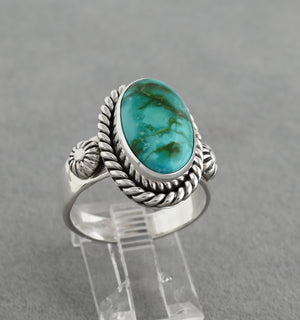 Ring with Sonoran Turquoise by Artie Yellowhorse