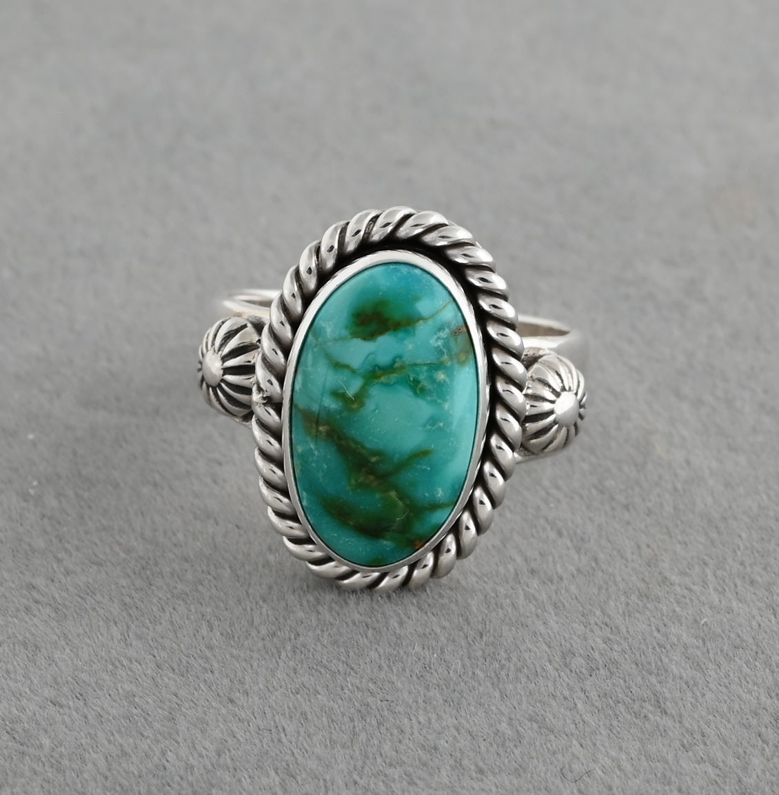 Ring with Sonoran Turquoise by Artie Yellowhorse