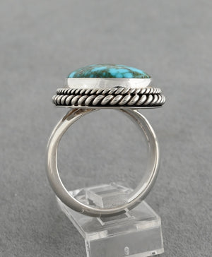 Ring with Kingman Turquoise by Artie Yellowhorse