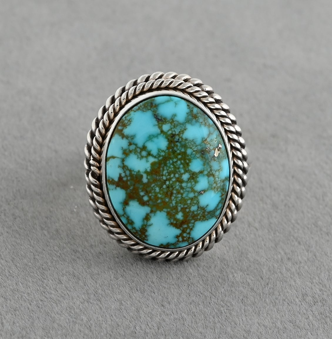 Ring with Kingman Turquoise by Artie Yellowhorse