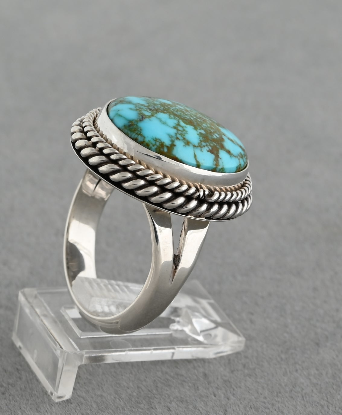 Ring with Kingman Turquoise by Artie Yellowhorse