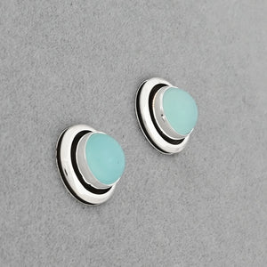 Earrings with Blue Chalcedony by Artie Yellowhorse