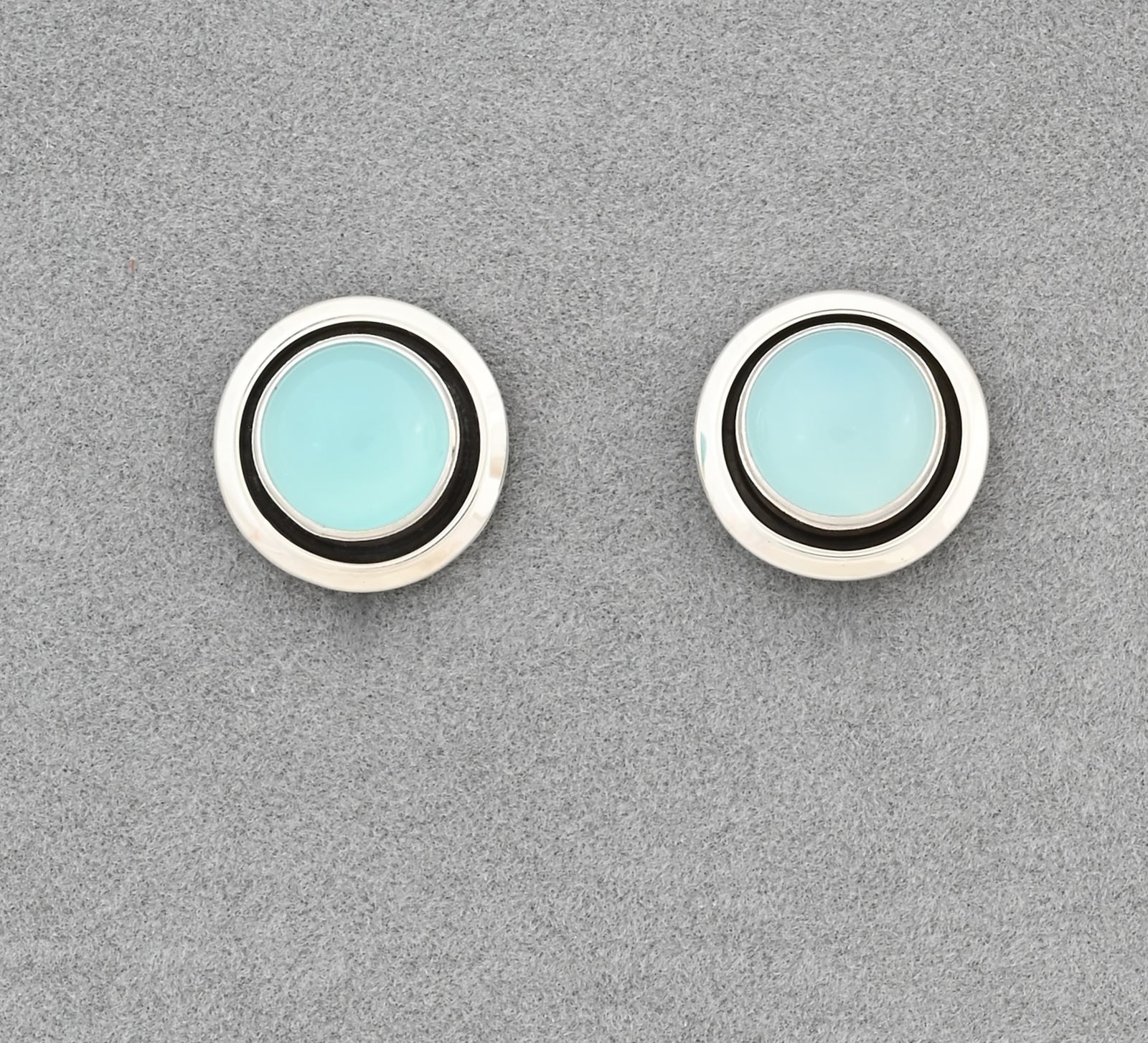 Earrings with Chalcedony by Artie Yellowhorse