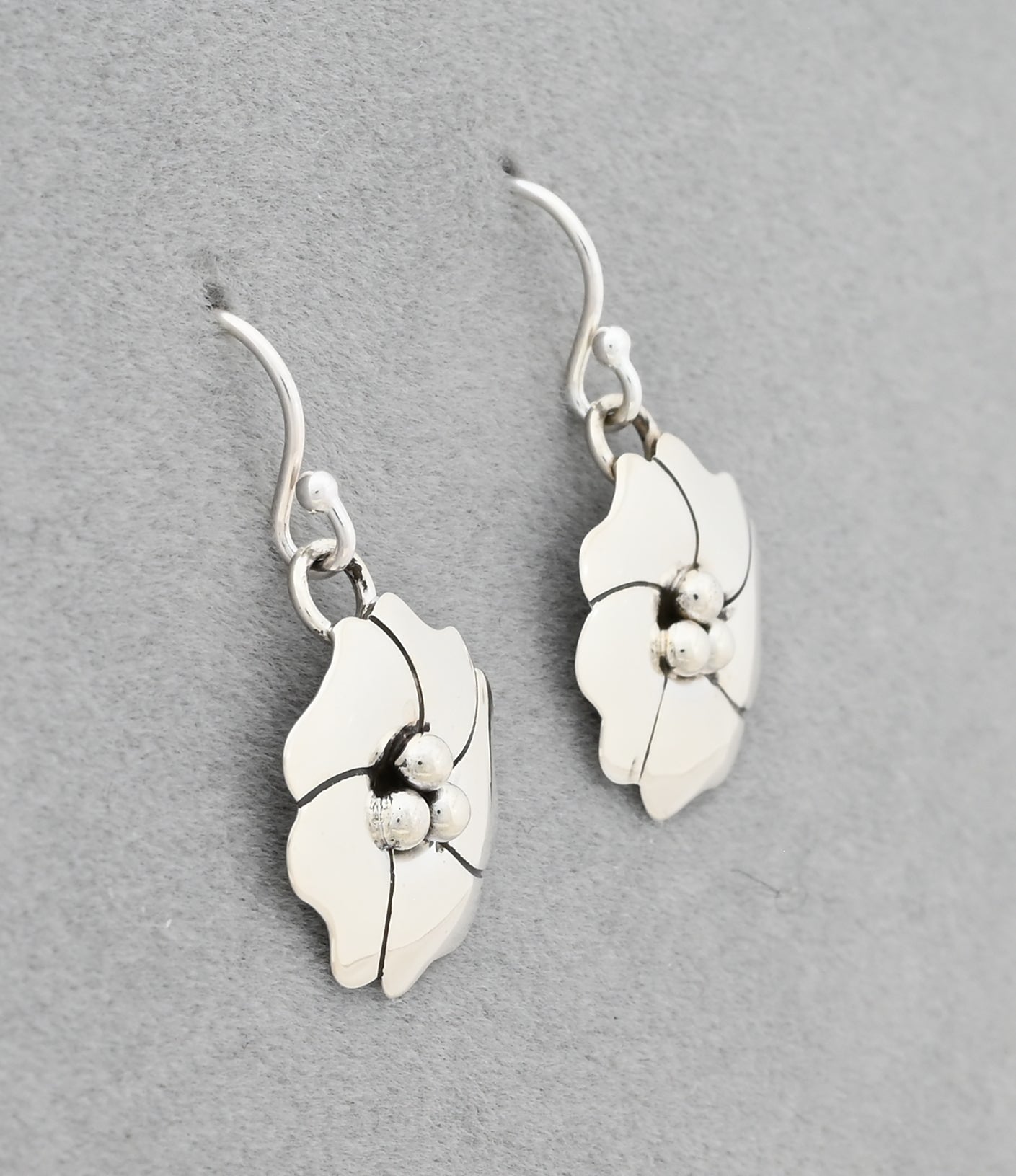 Earrings with Dogwood Flowers by Artie Yellowhorse