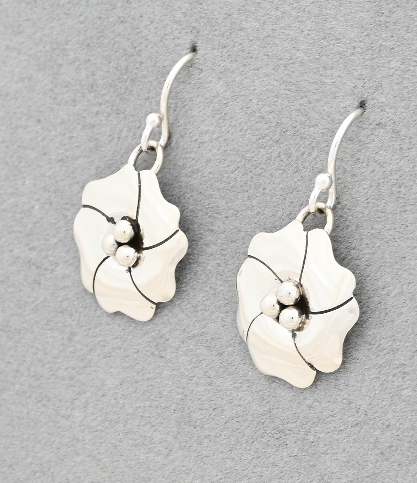 Earrings with Dogwood Flowers by Artie Yellowhorse