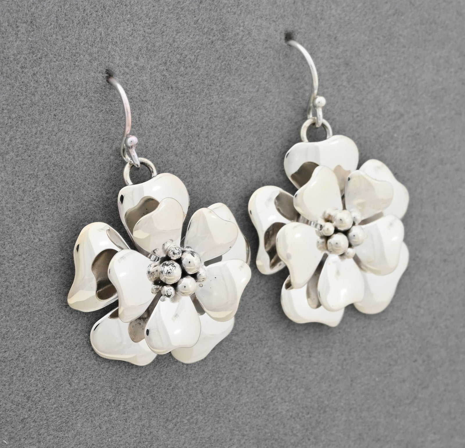 Earrings with Dogwood Flowers by Artie Yellowhorse