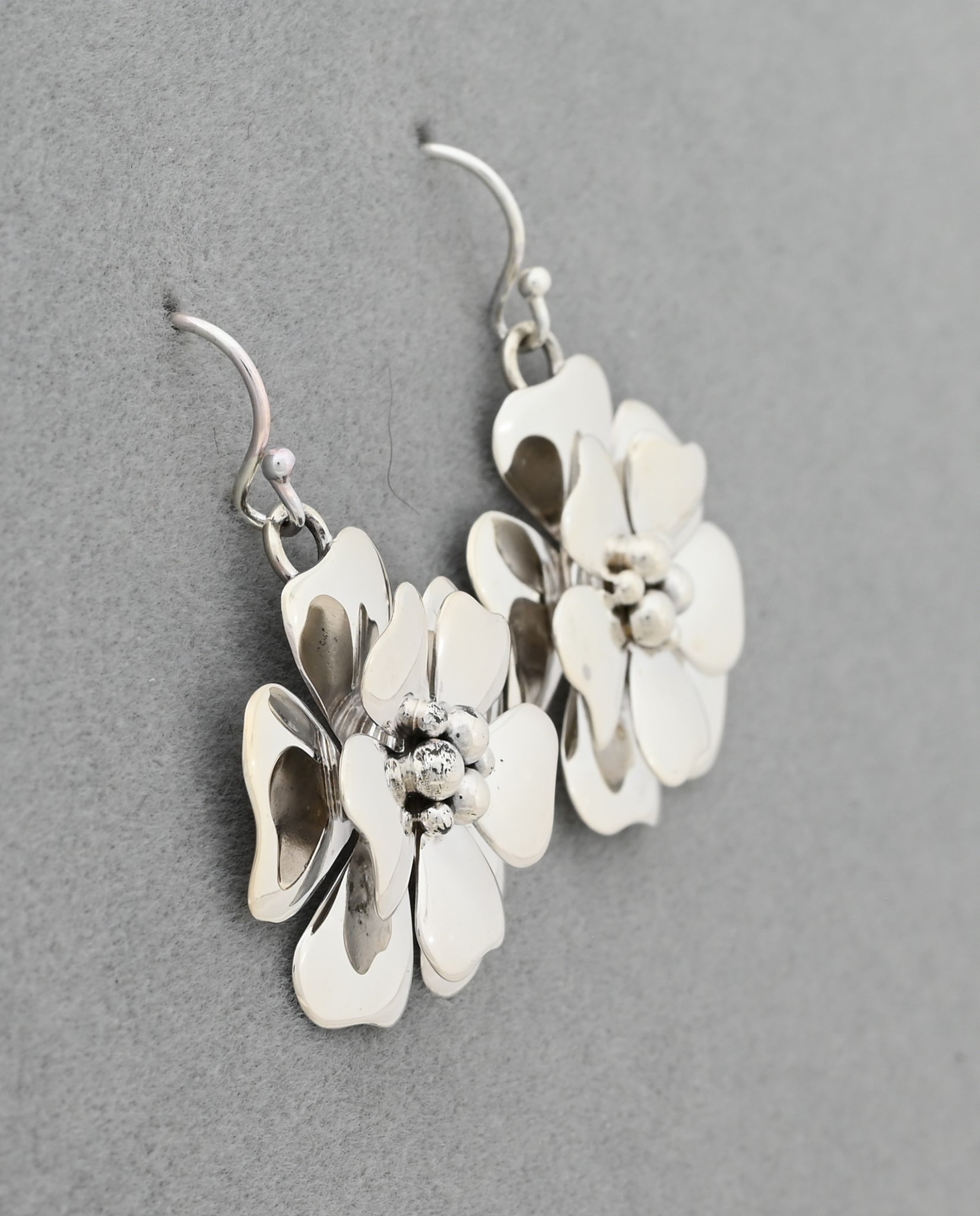 Earrings with Dogwood Flowers by Artie Yellowhorse