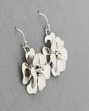 Earrings with Dogwood Flowers by Artie Yellowhorse