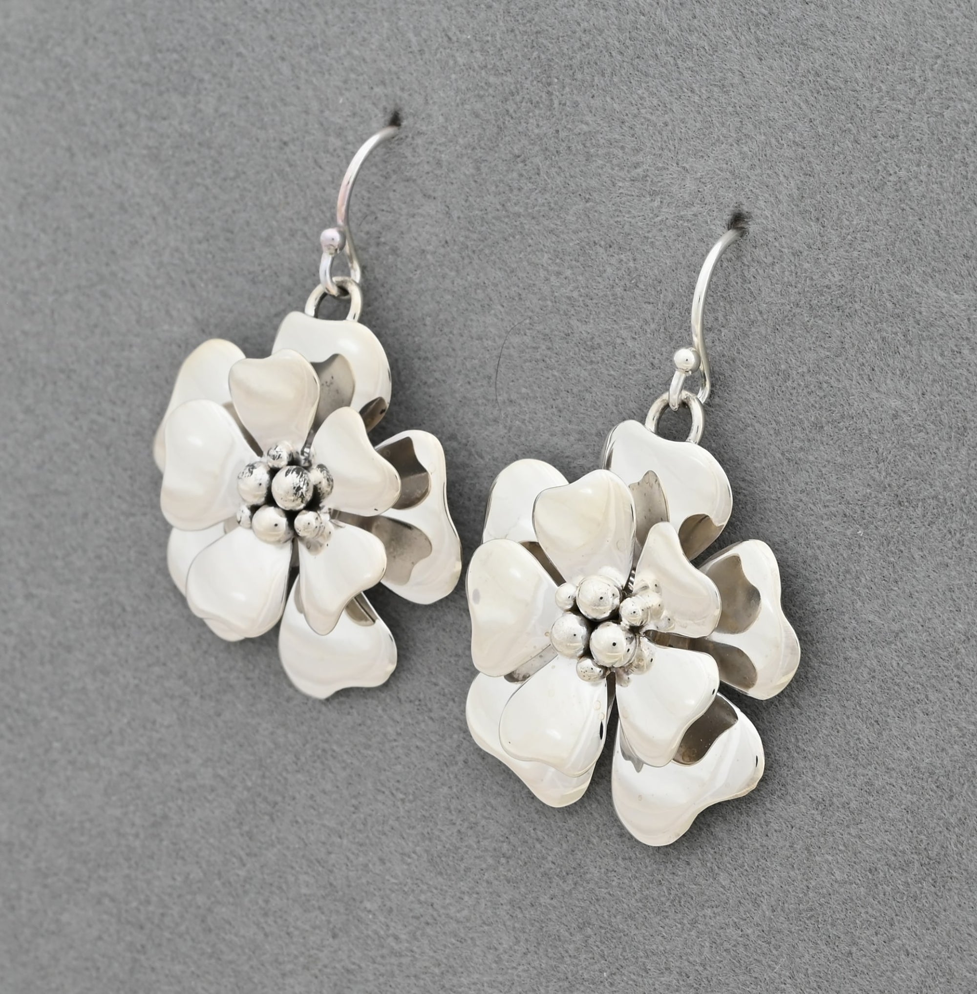 Earrings with Dogwood Flowers by Artie Yellowhorse