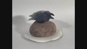 Raven on Rock, Original Sculpture by Hib Sabin (2000)
