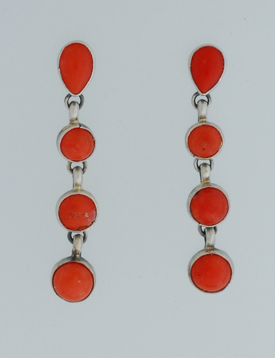 Earrings with Red Coral by Annie Hoskie