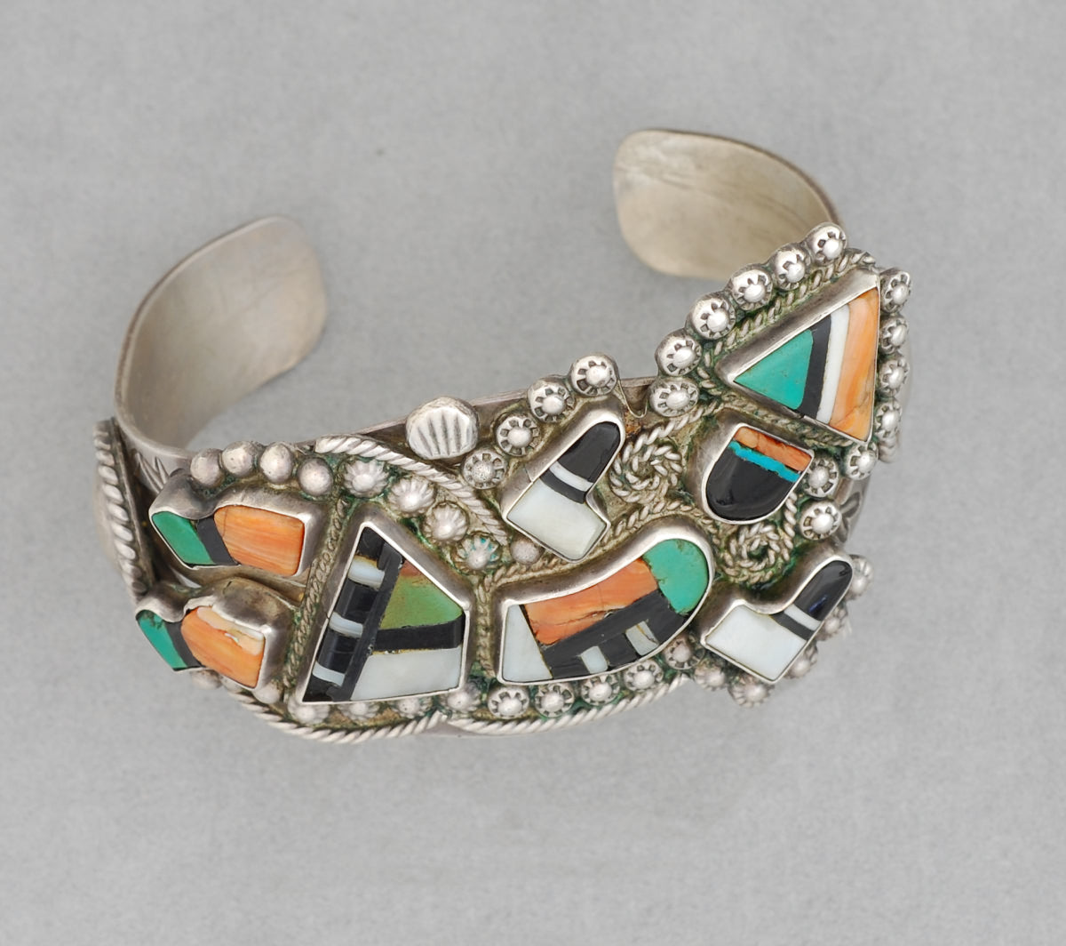 Bracelet with Kachina; Vintage Zuni