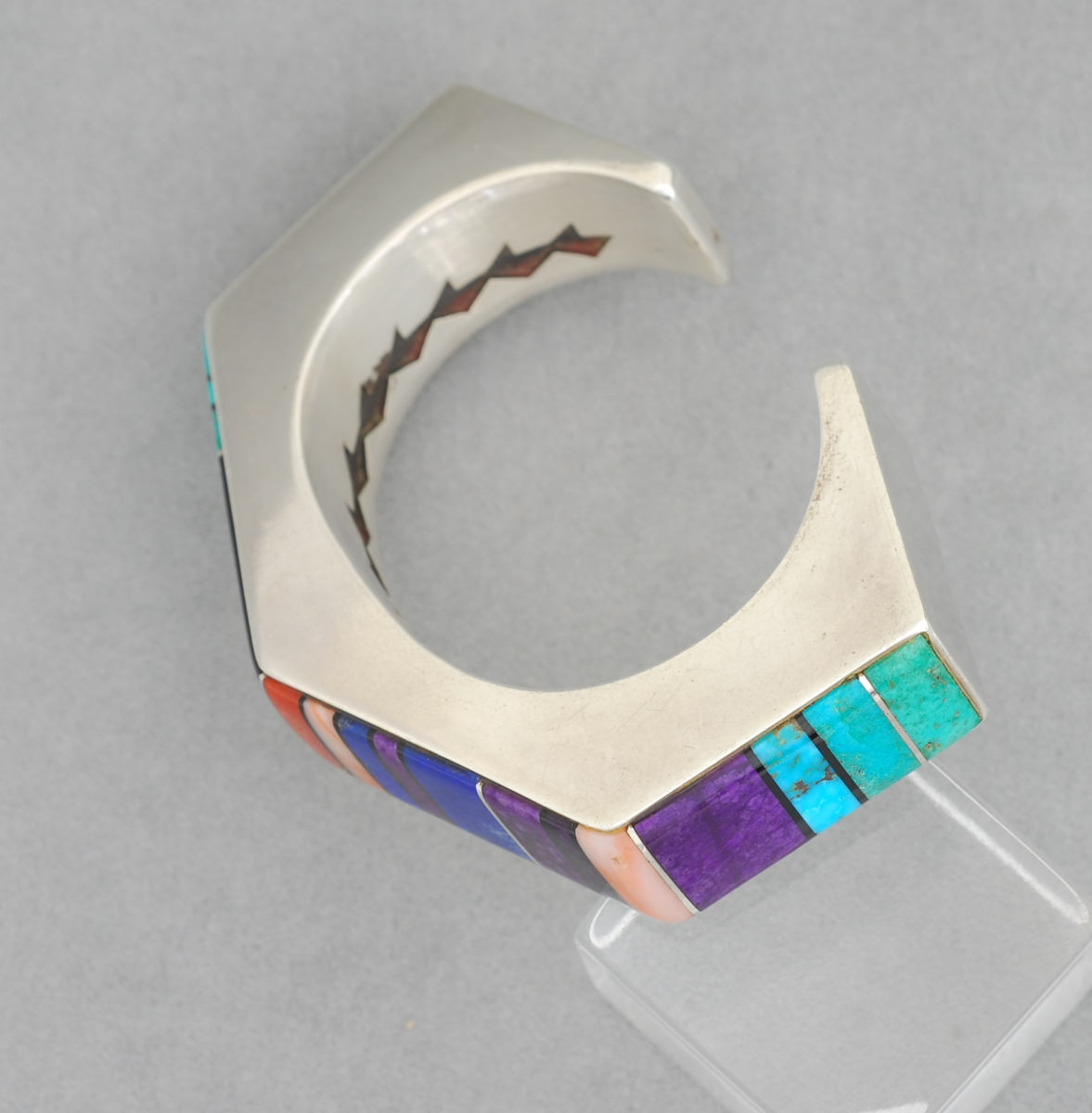 Geometric Cuff Bracelet with Inlay by Jimmy Harrison