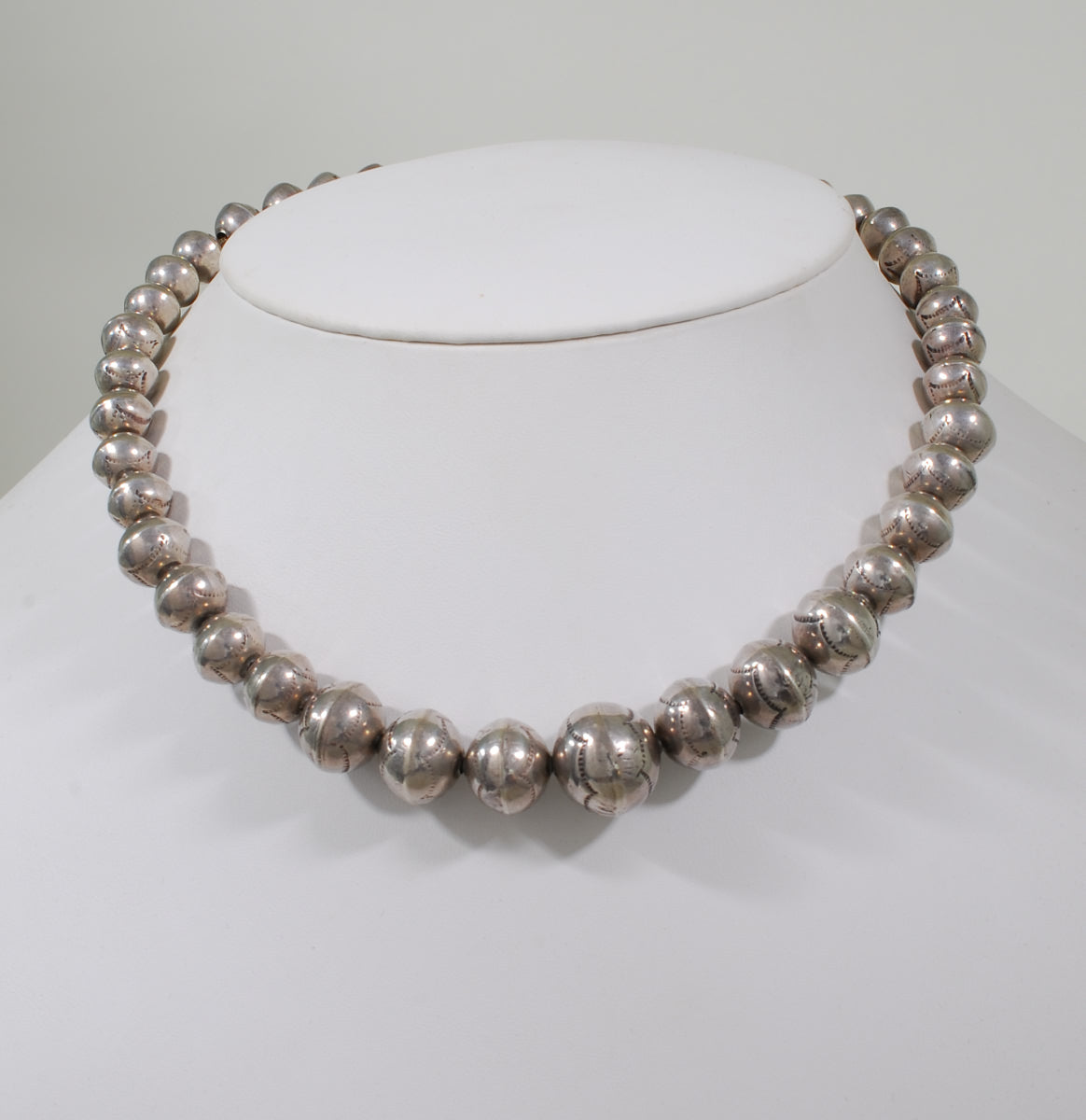 Necklace, Navajo Pearls; 17" x 16mm