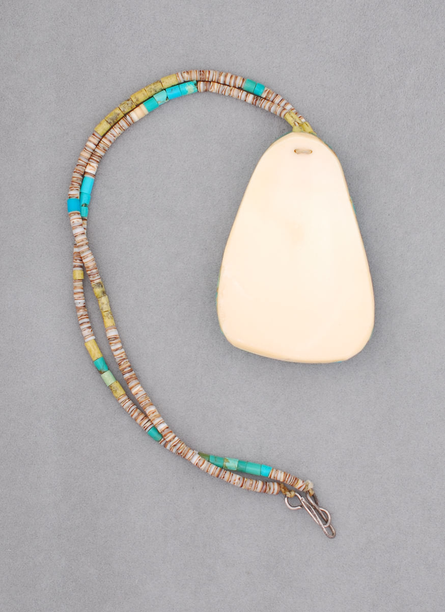 Necklace, Natural Stone, Turquoise Nuggets with Shell Heishi, Vintage, Old Pawn, 1729 Necklace, Natural Stone, Turquoise Nuggets with Shell Heishi, Vintage, Old Pawn, 1729