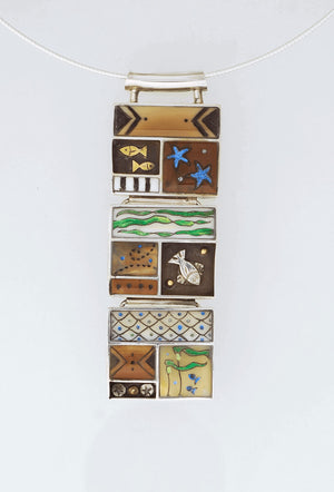Pendant with Sea Scenes by Dawn Wallace Kulberg
