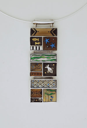 Pendant with Sea Scenes by Dawn Wallace Kulberg