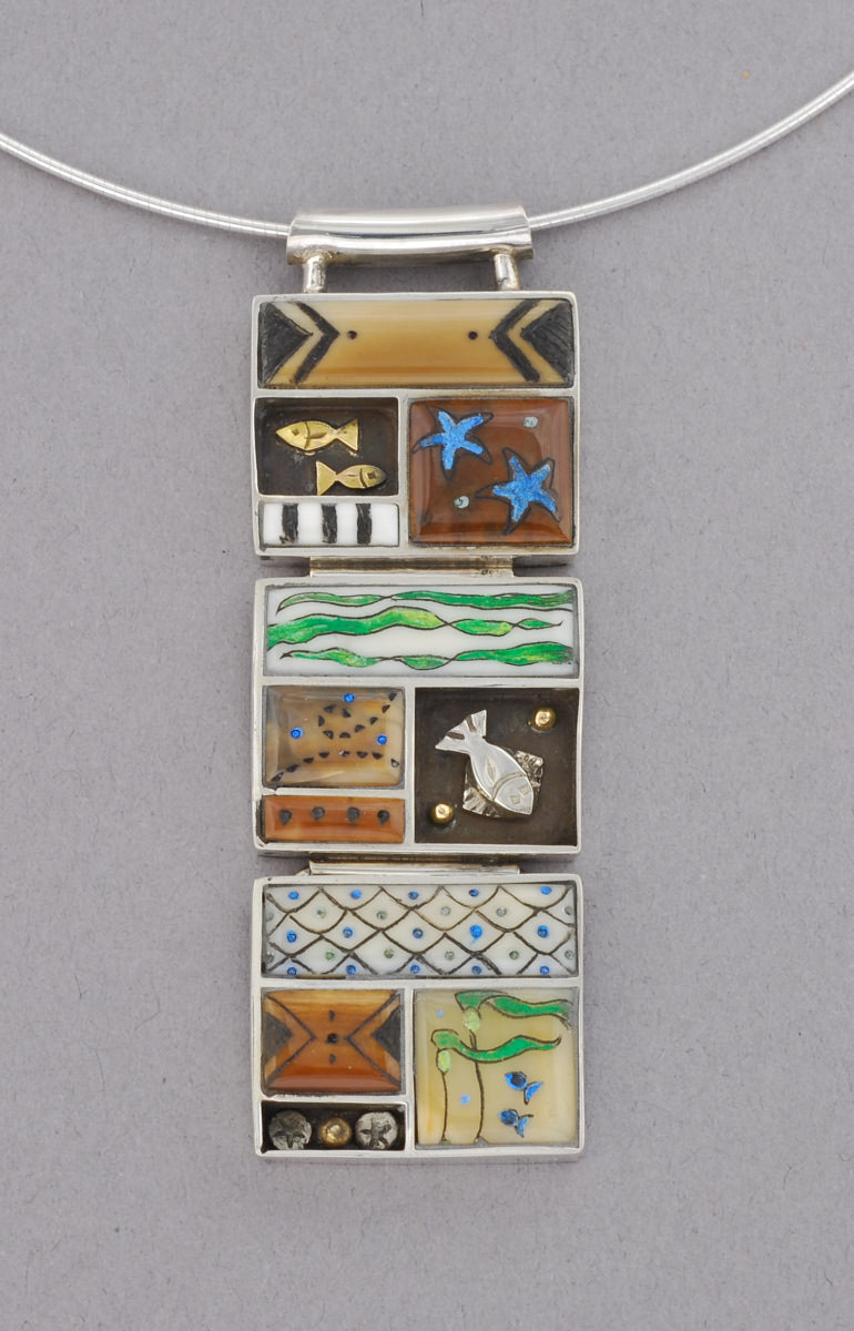 Pendant with Sea Scenes by Dawn Wallace Kulberg