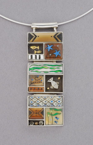 Pendant with Sea Scenes by Dawn Wallace Kulberg