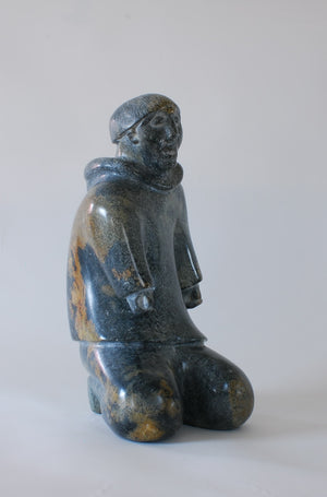 Kneeling Man Inuit Sculpture