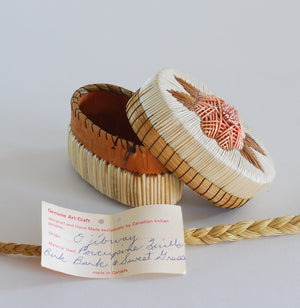 Quill Box with Pink Flower and Tufting by unknown artist