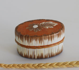 Quill Box with Flower and Feather by Yvonne Walker Keshick