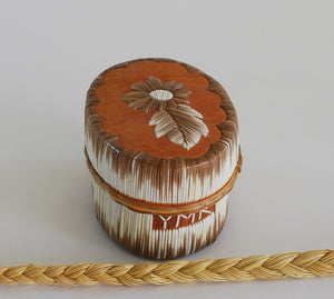 Quill Box with Flower and Feather by Yvonne Walker Keshick