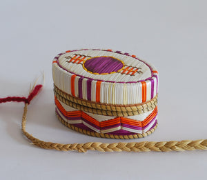 Quill Box with Center Circle and "Tracks" on either Side by Marina Recollet