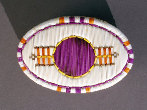 Quill Box with Center Circle and "Tracks" on either Side by Marina Recollet