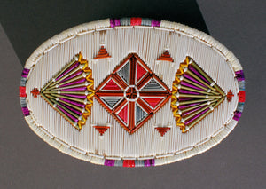 Quill Box with "Diamond" Center and Side Fan Accents by Marina Recollet