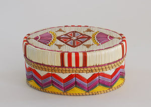 Quill Box with "Diamond" Center and Fan Accents by Marina Recollet