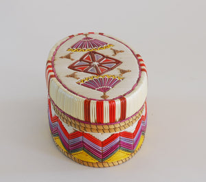 Quill Box with "Diamond" Center and Fan Accents by Marina Recollet